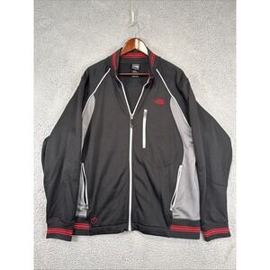 The North Face Full Zip Track Jacket Mens XL Apex Bionic 3 Black Red Steep Tech